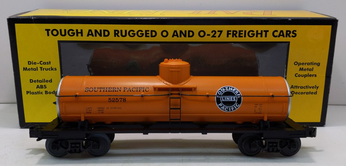MTH 30-7313 O Gauge Southern Pacific Orange Single Dome Tank Car #52578