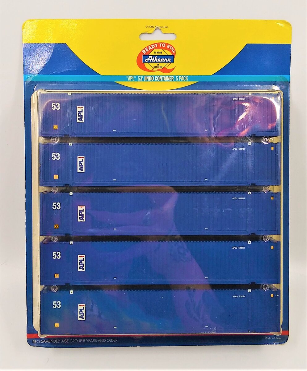 Athearn 02664 53' APL Jindo Container (Pack of 5)