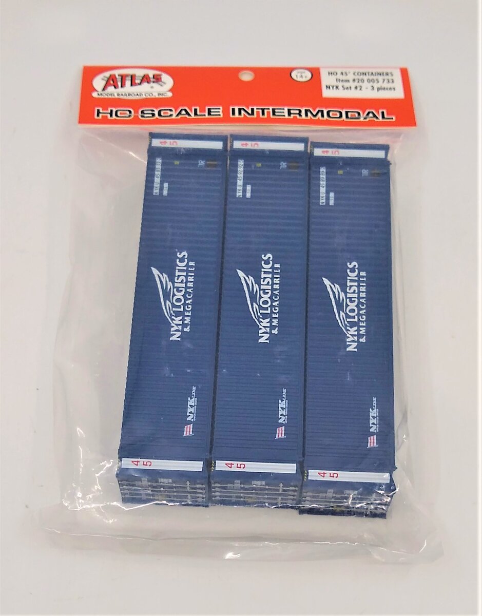 Atlas 20005733 HO NYK 45' Container Set #2 (Pack of 3)