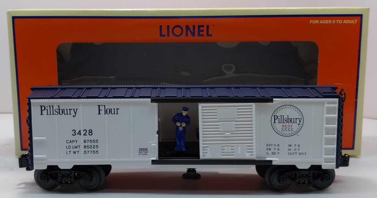 Lionel 6-26806 O Gauge Pillsbury Operating Boxcar #3428