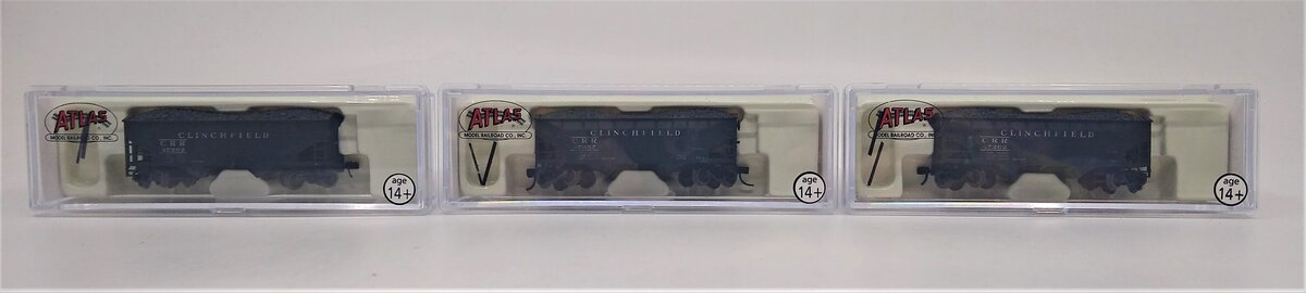 Atlas 5613 N Scale Clinchfield 2-Bay Offset Side Hopper Cars (Set of 3)
