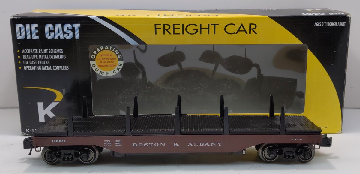 Lionel 6-22143 O Boston & Albany Operating Log Dump Car