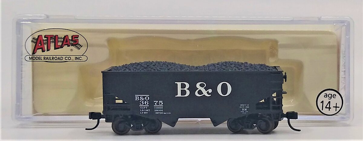 Atlas 41299 N Scale B&O 55T Fishbelly Hopper #3675