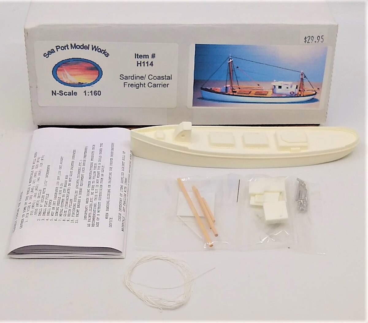 Sea Port Model Works H114 N Scale 83' Sardine/Coastal Carrier Model Kit