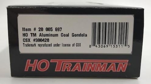 Atlas 20005697 HO Scale Trainman CSX Aluminum Coal Gondola Car #300428