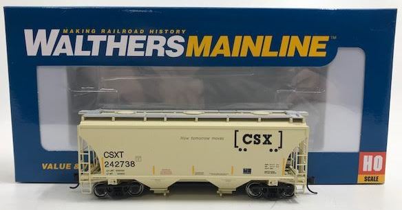 Walthers 910-7534 HO Scale CSX 39' Trinity 3281 2-Bay Covered Hopper #242738