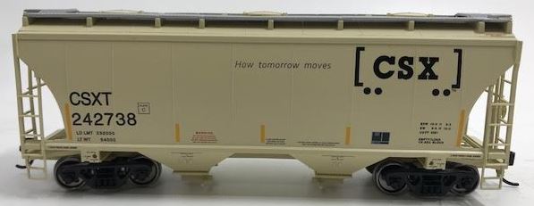 Walthers 910-7534 HO Scale CSX 39' Trinity 3281 2-Bay Covered Hopper #242738