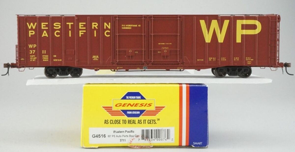 Athearn G4516 HO Genesis Western Pacific 60' PS Auto Parts Box Car # 3711