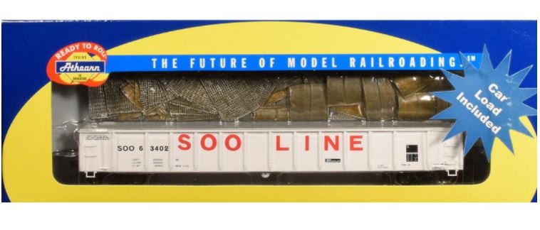 Athearn 92834 HO RTR 52' Mill Gondola w/Scrap Load, SOO #63402