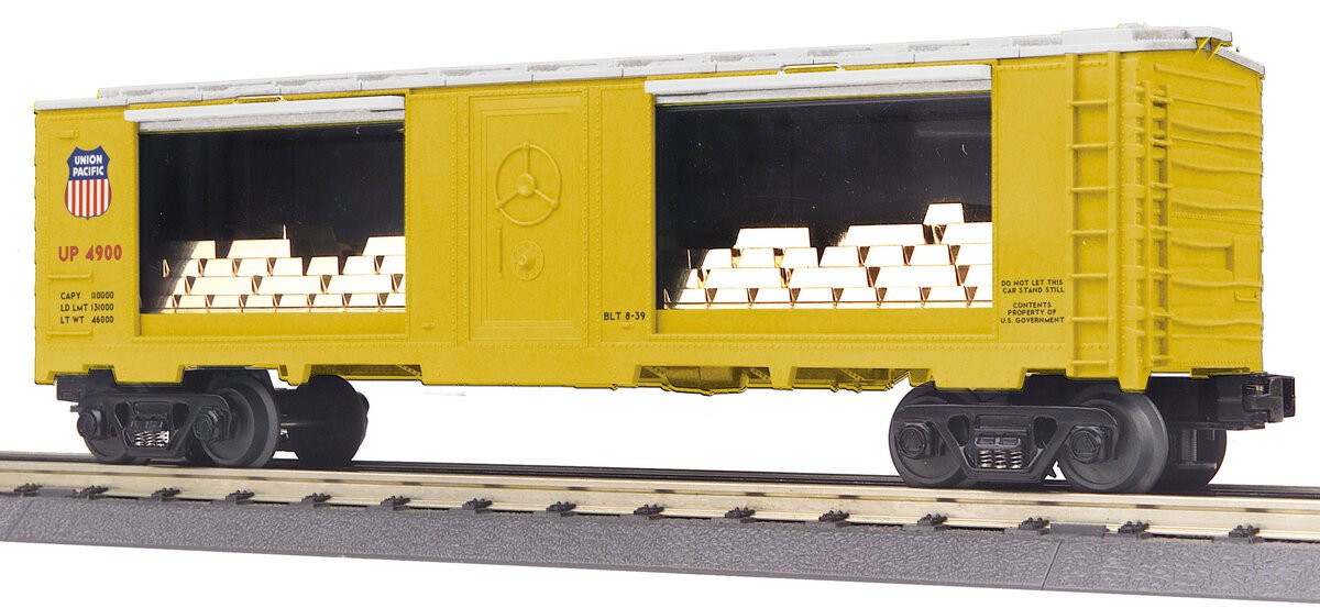 MTH 30-74530 O Gauge Union Pacific 40' Window Mint Boxcar w/Gold