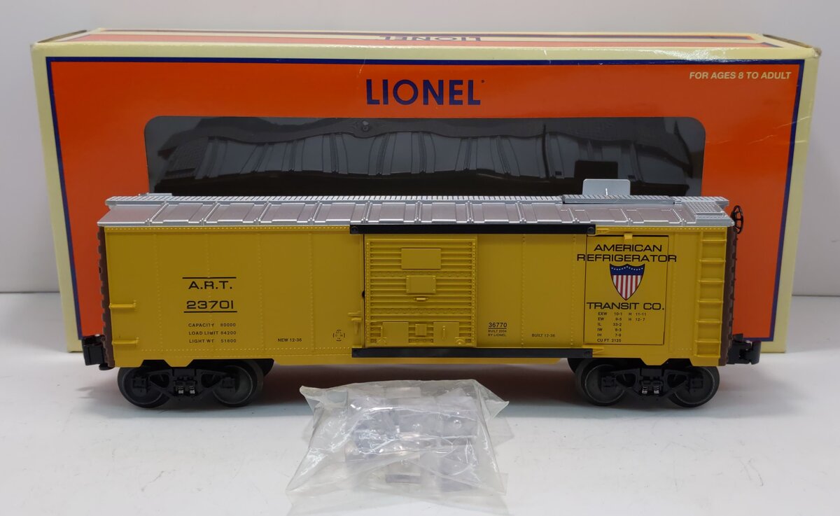Lionel 6-36770 O Gauge American Refrigerator Transit Ice Refrigerator Car #23701