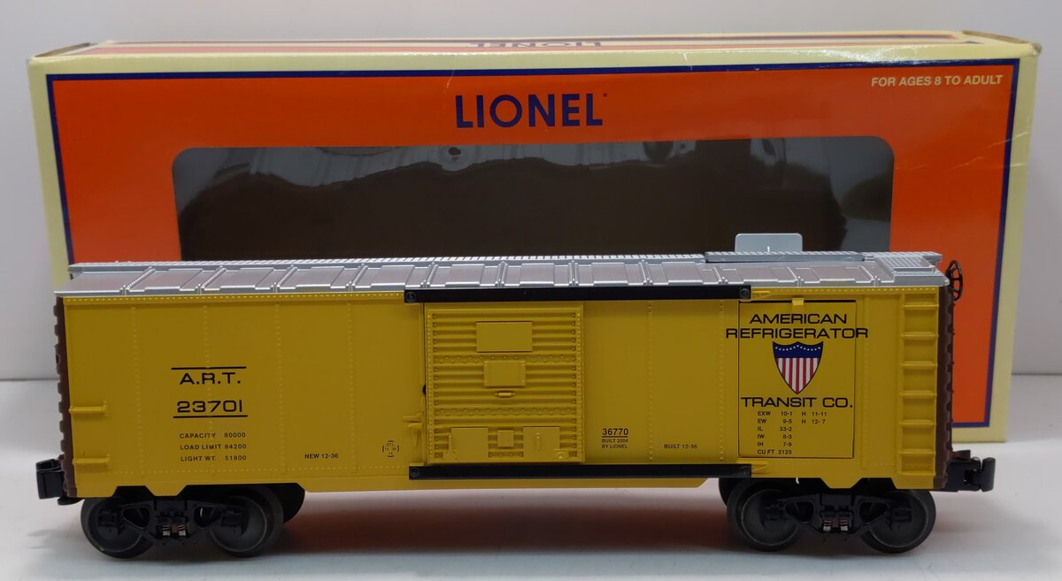 Lionel 6-36770 O Gauge American Refrigerator Transit Ice Refrigerator Car #23701
