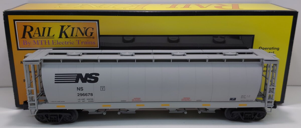 MTH 30-75524 O Norfolk Southern RailKing 4-Bay Cylindrical Hopper Car #296678