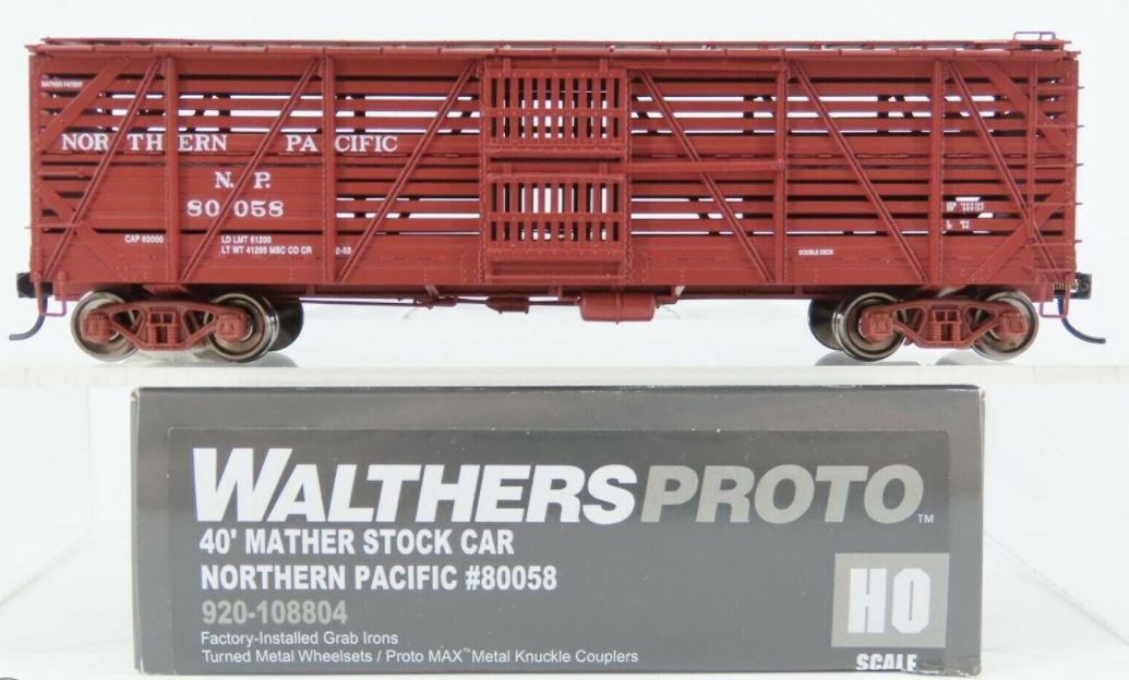 Walthers 920-108804 HO Scale Northern Pacific 40' Mather Stock Car #80058