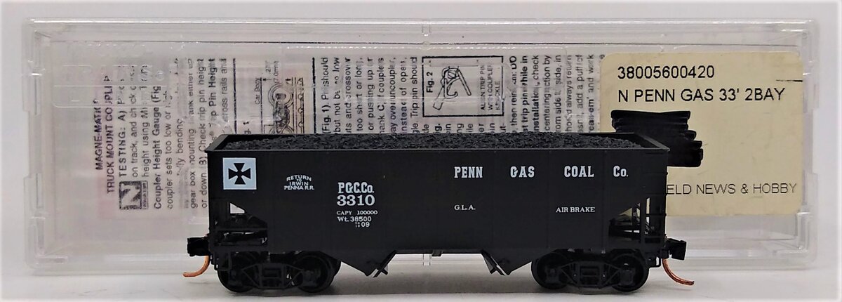 Micro-Trains 05600420 N Penn Gas Coal Co 33' 2-Bay Rib Side Hopper w/Load #3310
