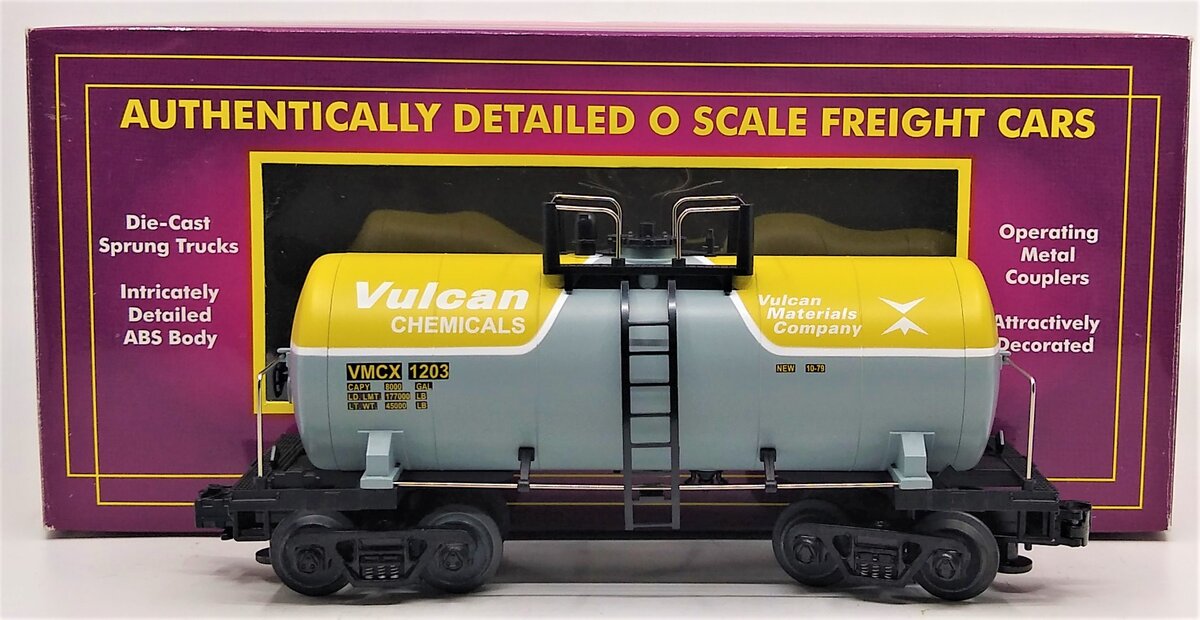 MTH 20-96002 O Gauge Vulcan 8000 Gallon Single Dome Tank Car #1203
