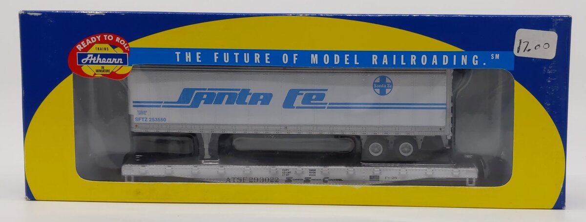 Athearn 92094 HO Scale Santa Fe ATSF 50' Flat Car With 45' Trailer #293022
