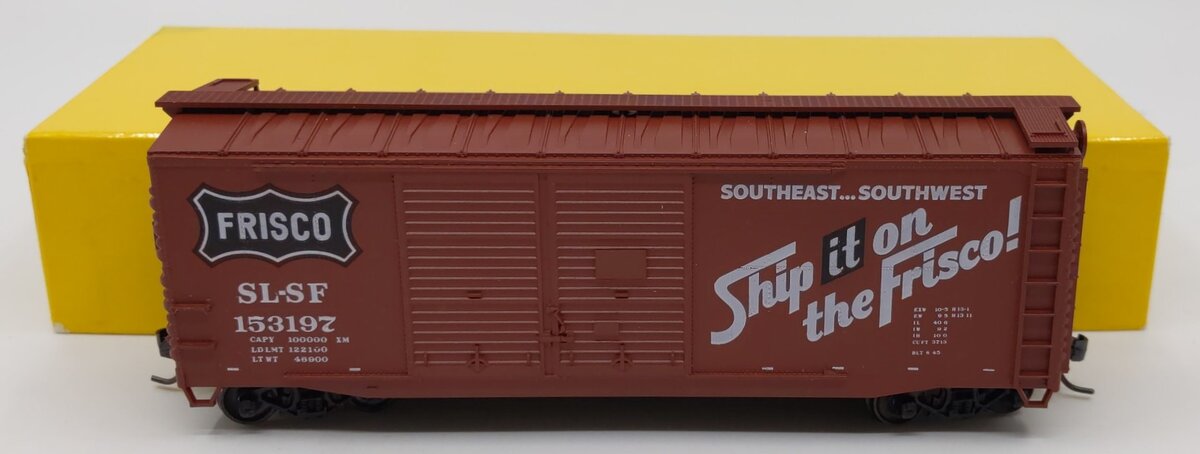 Accurail 3016 HO Scale Frisco 40'' Double Door Steel Box Car # 153197 Kit