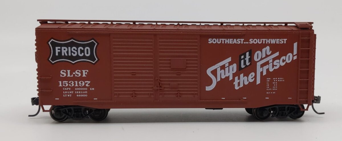 Accurail 3016 HO Scale Frisco 40'' Double Door Steel Box Car # 153197 Kit