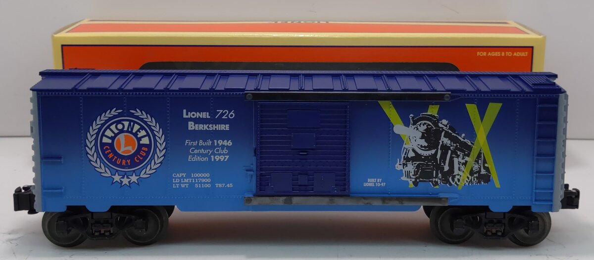 Lionel 6-29226 O Gauge 726 Berkshire Century Club Boxcar #726