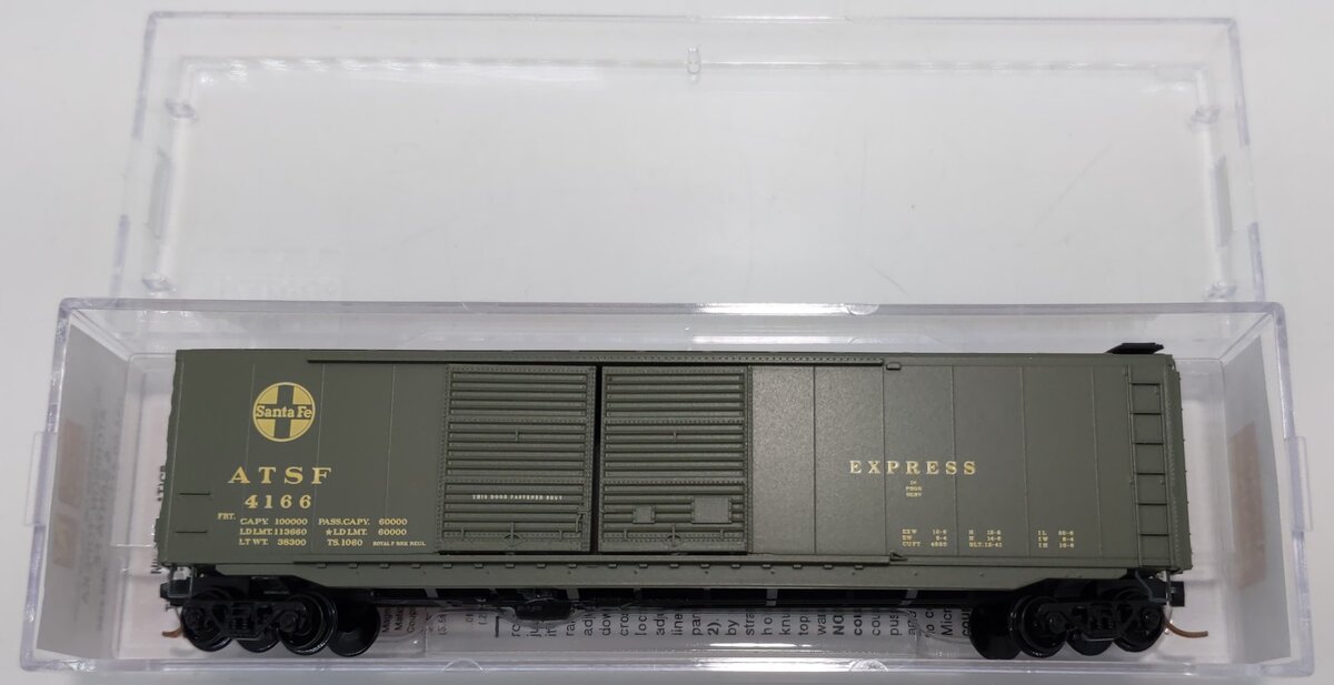 Micro-Trains 03400411 N ATSF 50' Standard Double Door Boxcar #4166