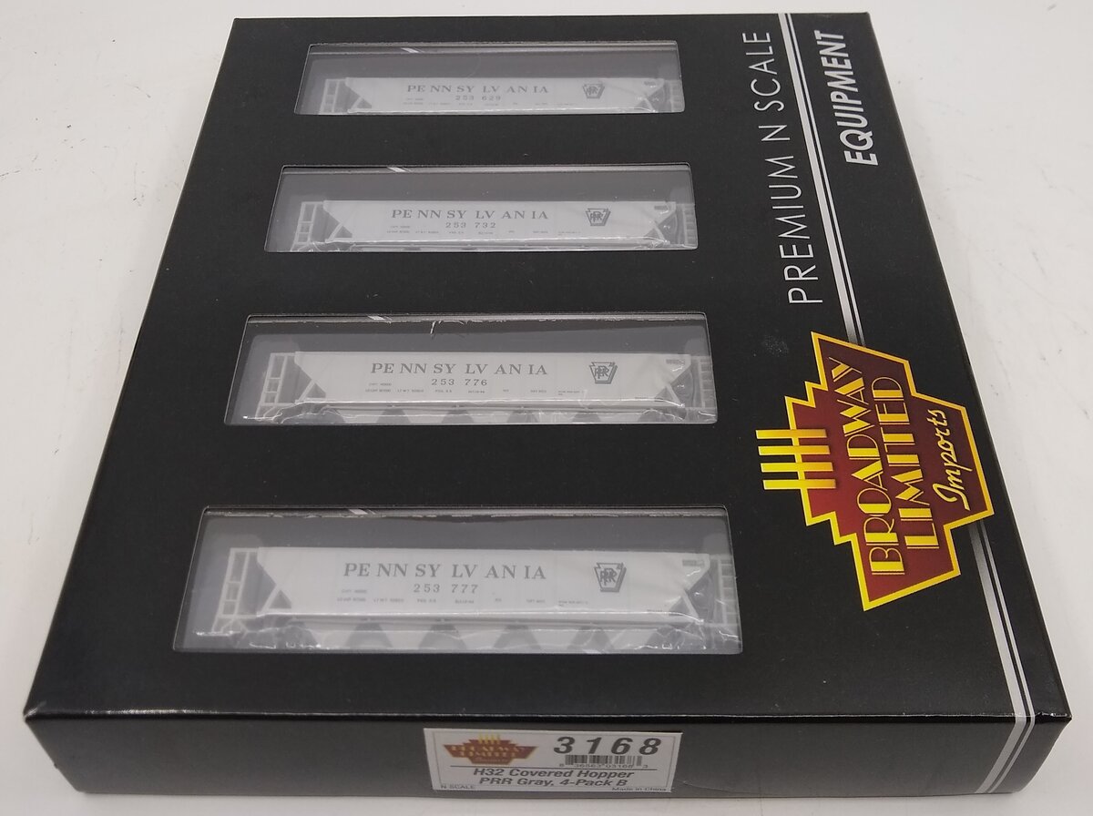 Broadway Limited 3168 N PRR Class H32 5-Bay Covered Hopper Set B (Pack of 4)