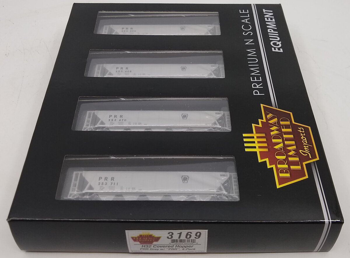 Broadway Limited 3169 N PRR Class H32 5-Bay Covered Hopper Set A (Pack of 4)