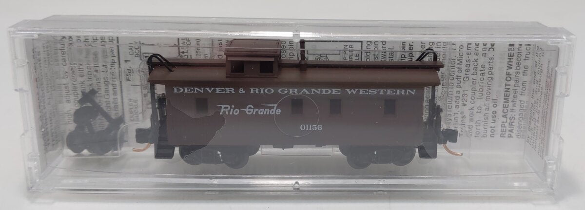 Micro-Trains 05000110 D&RGW 34' Wood-Sheathed Caboose W/ Slanted Cupola #01156