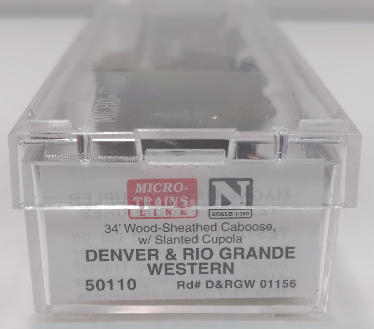 Micro-Trains 05000110 D&RGW 34' Wood-Sheathed Caboose W/ Slanted Cupola #01156