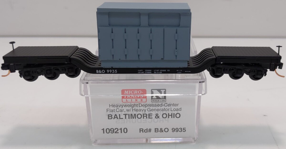 Micro-Trains 10900210 N B&O Heavyweight Depressed Center Flatcar w/Load #9935