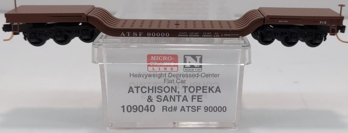 Micro-Trains 10900040 N ATSF Heavyweight Depressed Center Flatcar #90000
