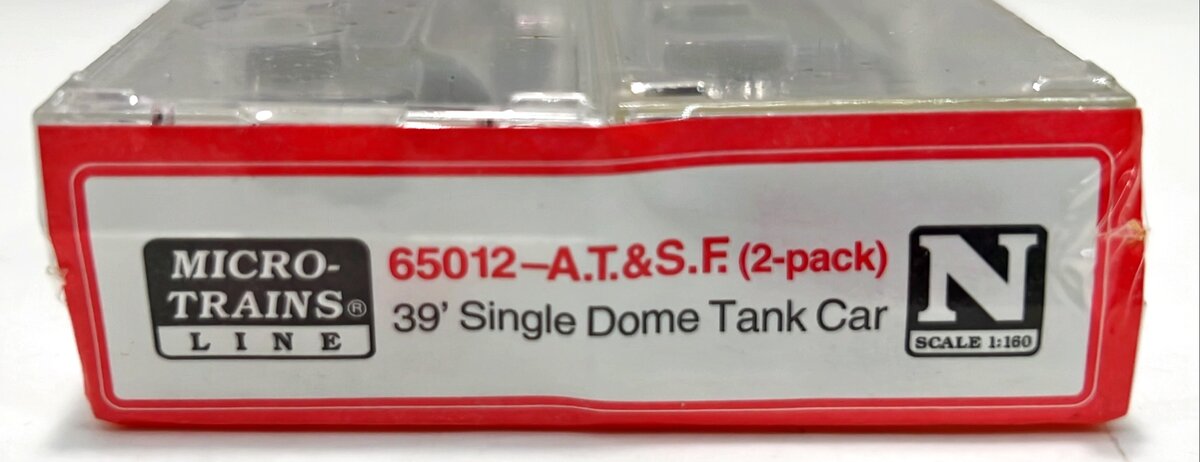 Micro-Trains 06500012 N AT&SF 39' Single Dome Tank Car (Set of 2)