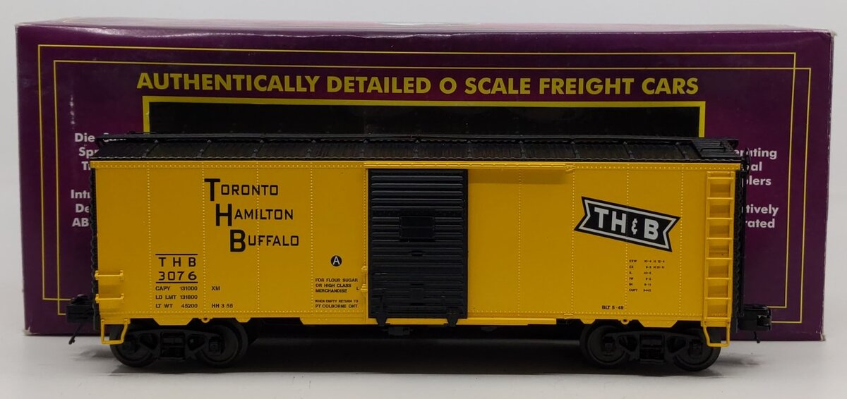 MTH 20-93501 O Gauge Toronto Hamilton & Buffalo 40' AAR Boxcar #3076