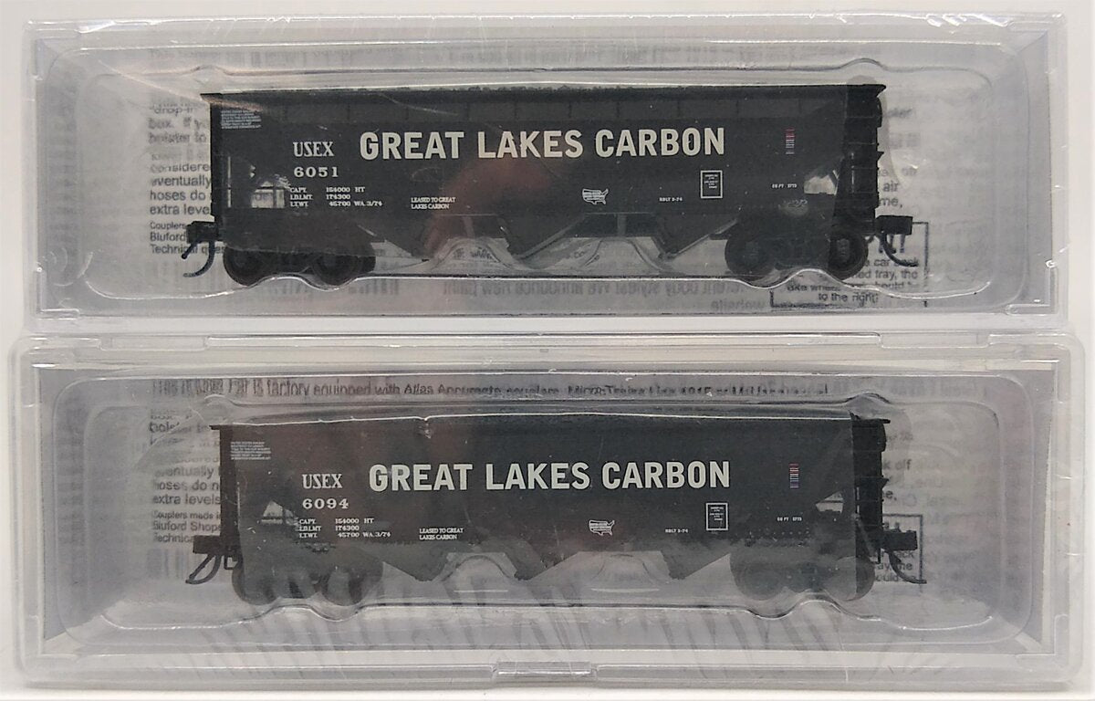 Bluford Shops 73482 N GLCX 70 Ton Offset Side 3-Bay Hopper Car (Set of 2)