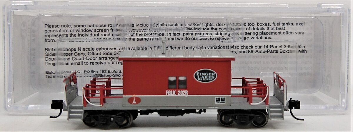 Bluford Shops N Scale Finger Lakes Railway Short Roof Transfer Caboose #202