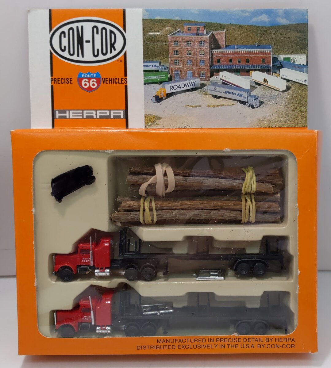 Con-Cor 0004-003029 N 1:160 Miller Logging Tractor Trailer w/Logs (Pack of 2)
