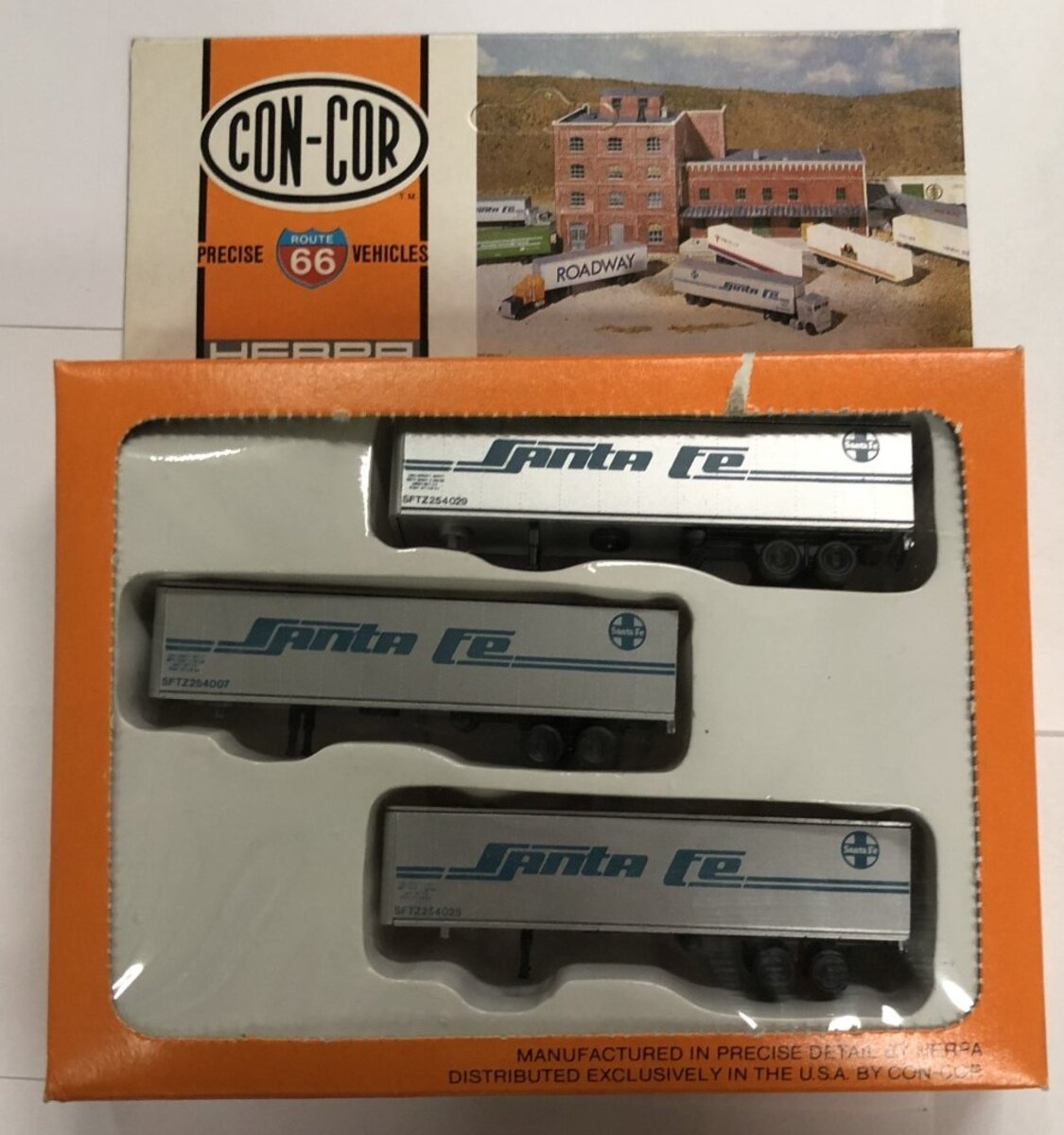 Con-Cor 0004-005101 N 1:160 Santa Fe 40' Piggyback Box Trailers (Pack of 3)