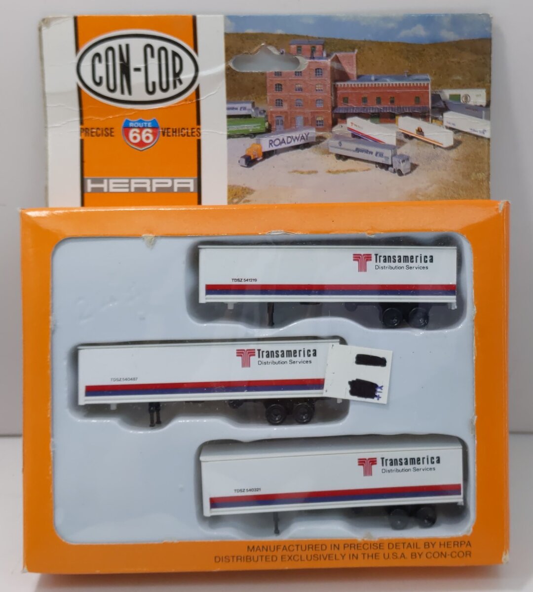 Con-Cor 0004-005104 N 1:160 Transamerica 40' Piggyback Box Trailers (Pack of 3)