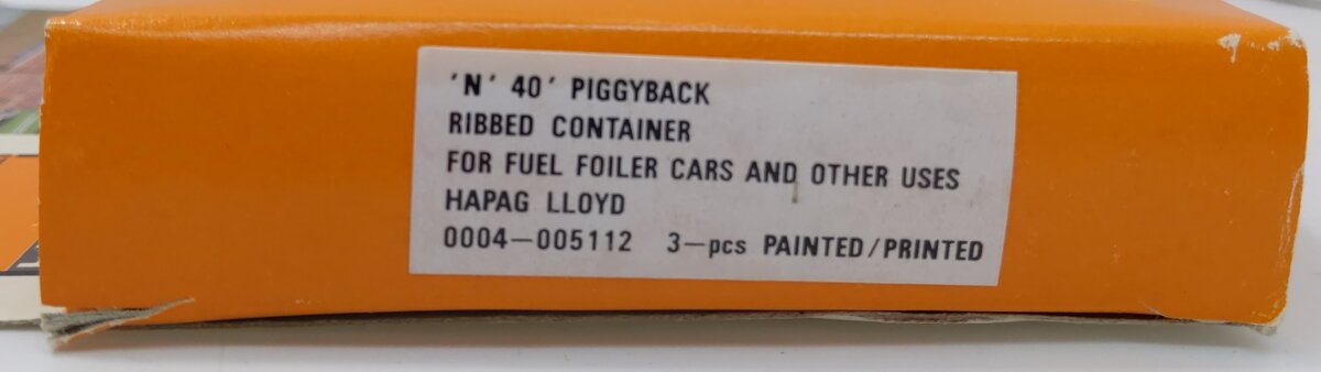 Con-Cor 0004-005112 N 1:160 Hapag-Lloyd Piggyback Ribbed Containers (Pack of 3)