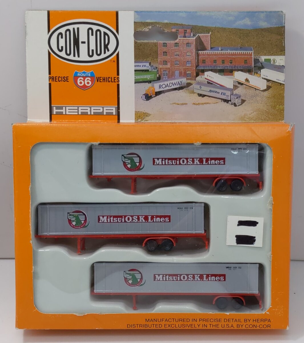 Con-Cor 0004-006110 N Mitsui OSK Lines 45' Ribbed Box Trailers (Pack of 3)