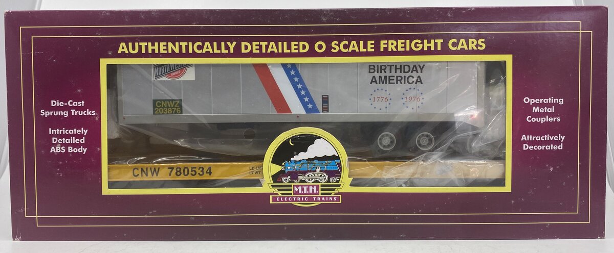 MTH 2095120 MTH 20-95120 O Chicago North Western Flat Car w/ 40' Trailer #780534