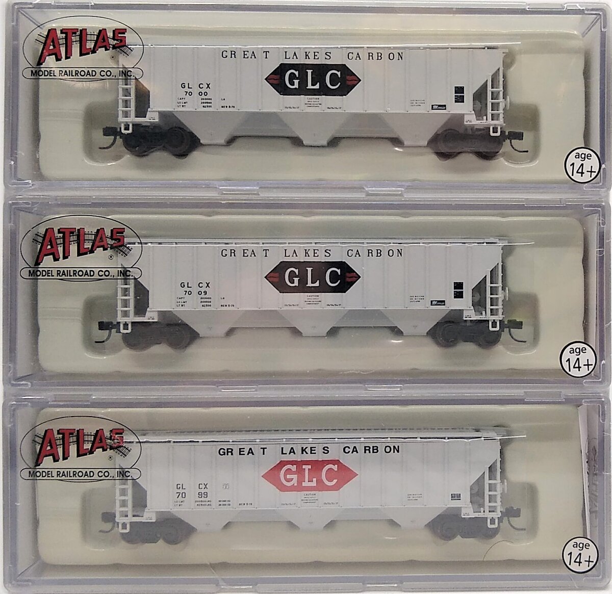 Atlas 5544 N Scale Great Lakes Thrall Hoppers (3)