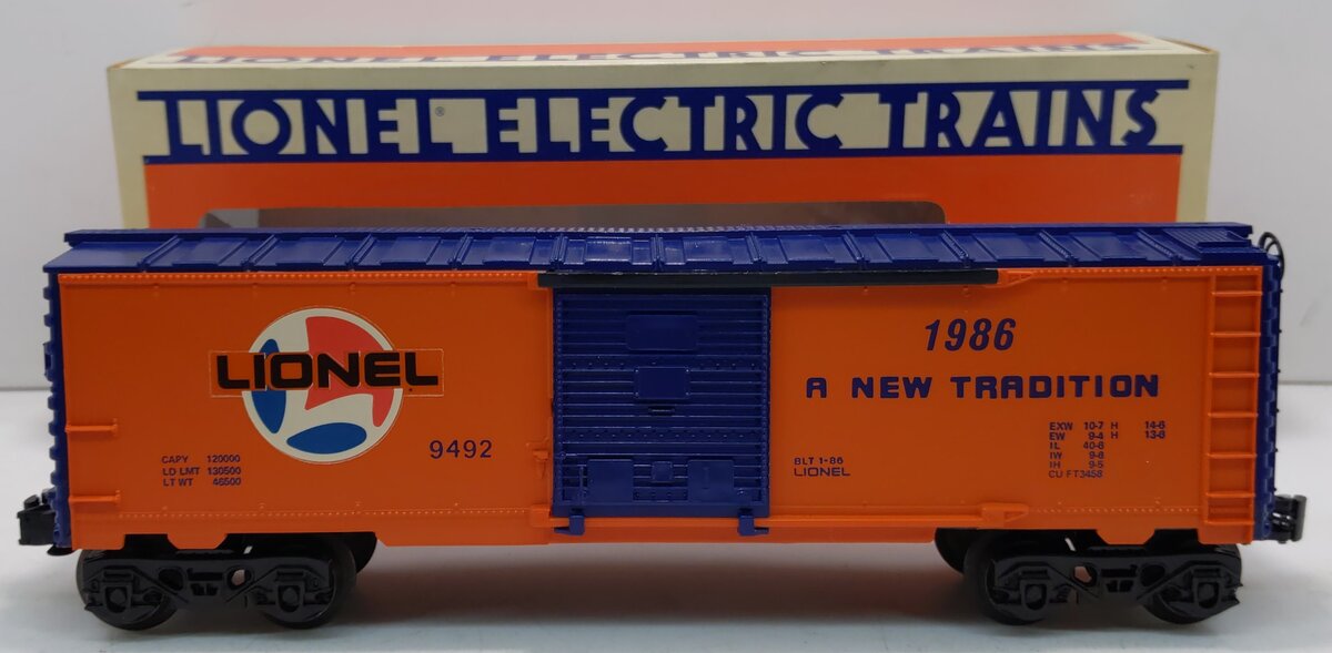 Lionel 6-9492 O Gauge Lionel Lines Orange/Blue Boxcar