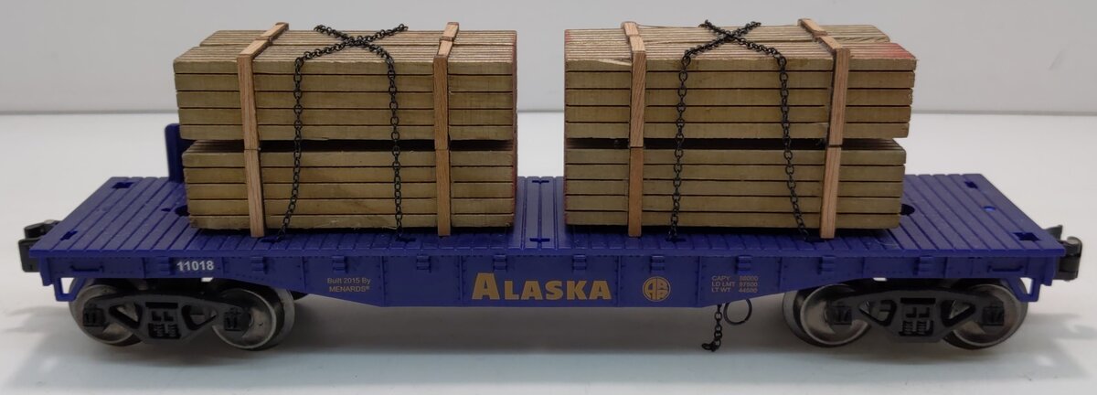 Menards 279-0840 O Gauge Alaska Flatcar W/ Lumber Load