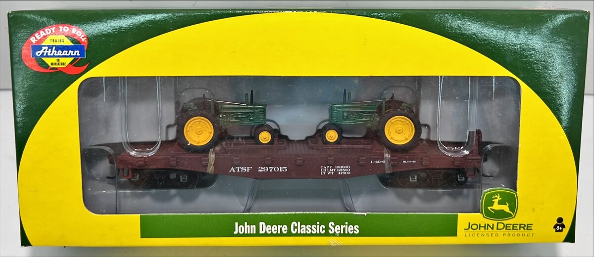 Athearn 8153 HO ATSF 40' Flat Car w/ Model 'B' Tractors #297015