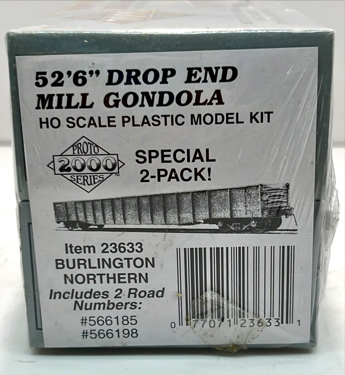 Proto 2000 23633 HO Burlington N 52' 6" Drop End Mill Gondola Kit (Pack of 2)