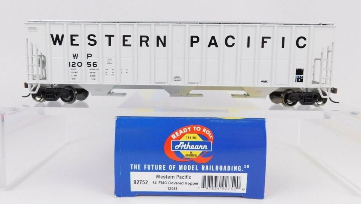 Athearn 92752 HO Western Pacific 54' FMC Covered Hopper #12056