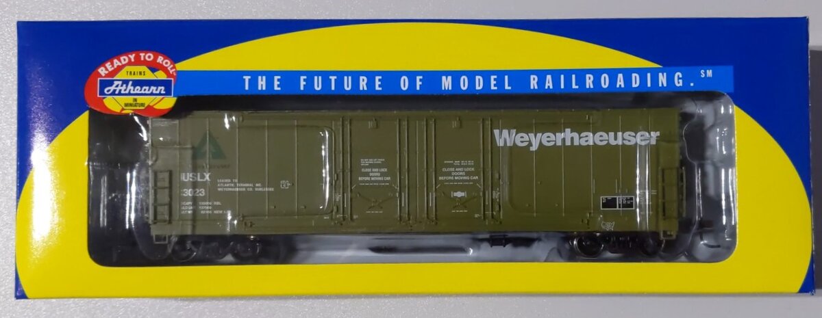 Athearn 91284 HO Weyerhaeuser 50' Double Plug Door Boxcar #3023