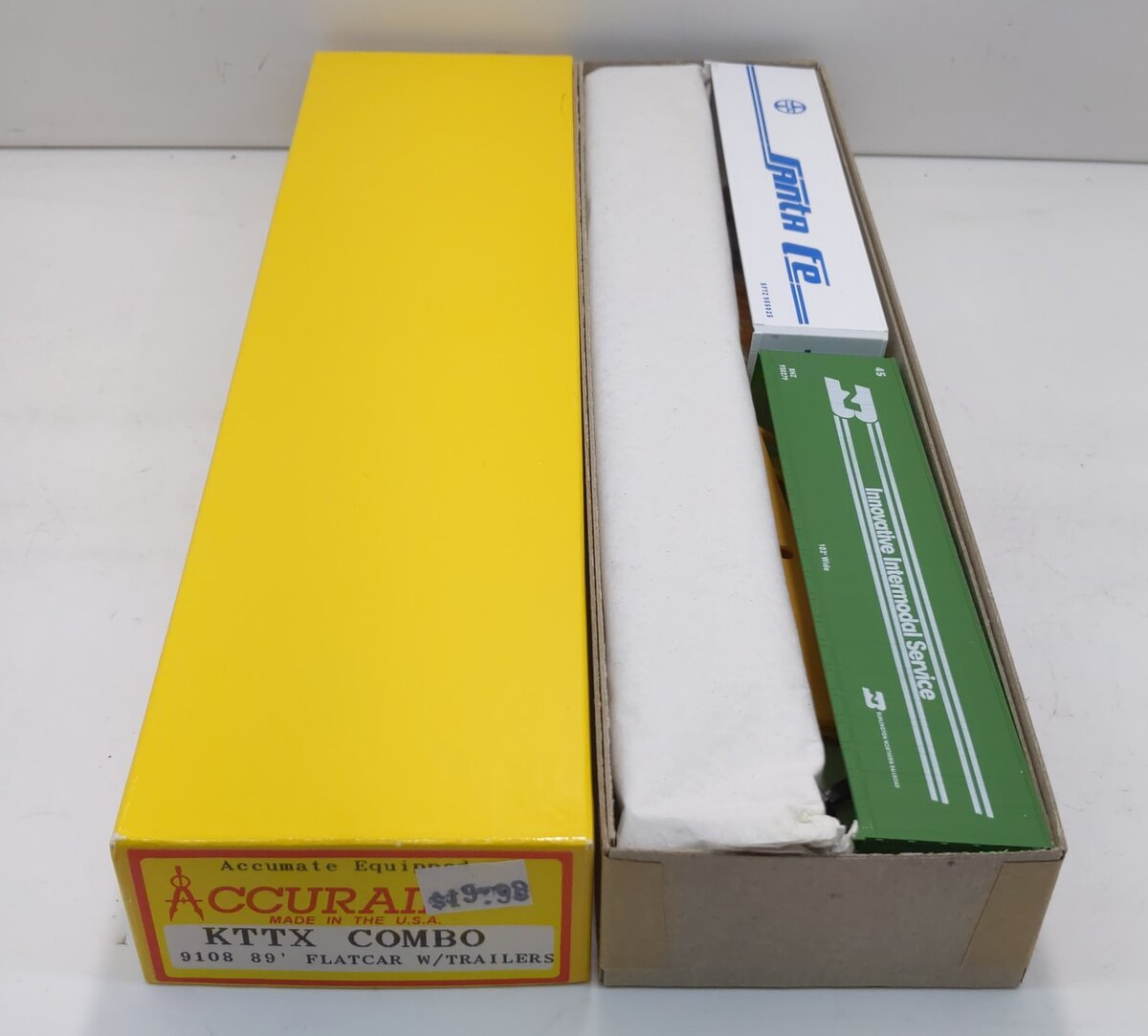 Accurail 9108 HO KKTZ #158917 89' TOFC Piggyback Flat Car w/2 45' Trailers