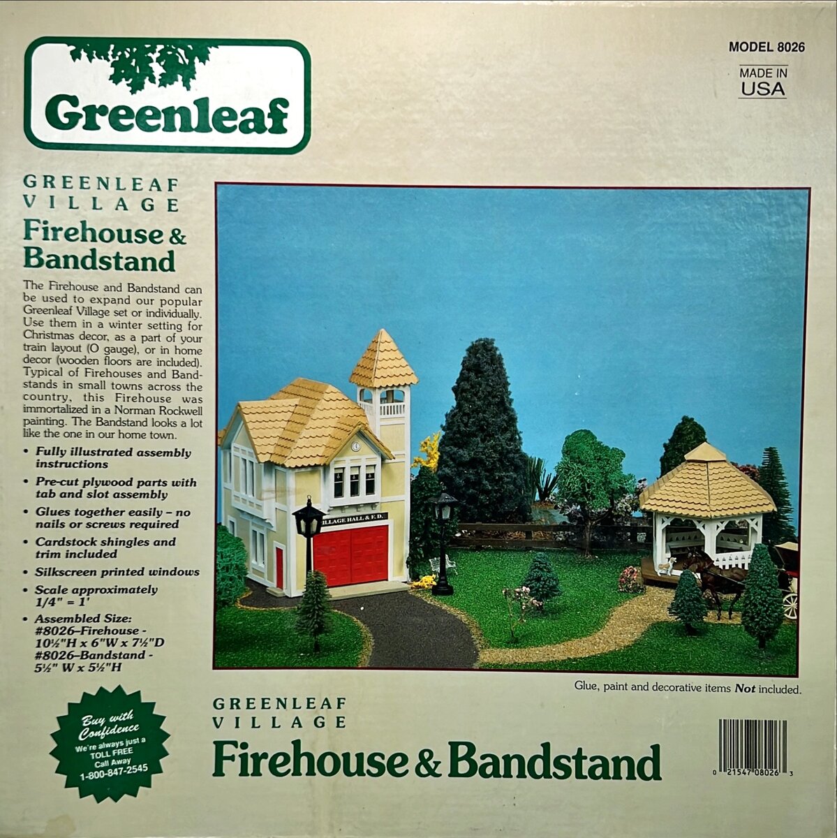 Greenleaf 8026 O Scale Firehouse & Bandstand Building Kit
